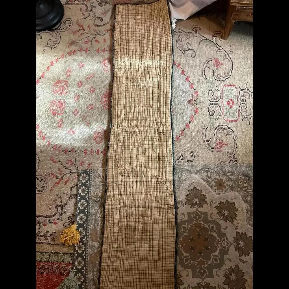 Handcrafted Patchwork Table Runner - Rustic Plaid Design